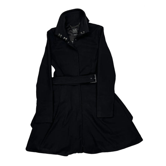 Vintage Armani Exchange Trench Coat - Small Black Polyester