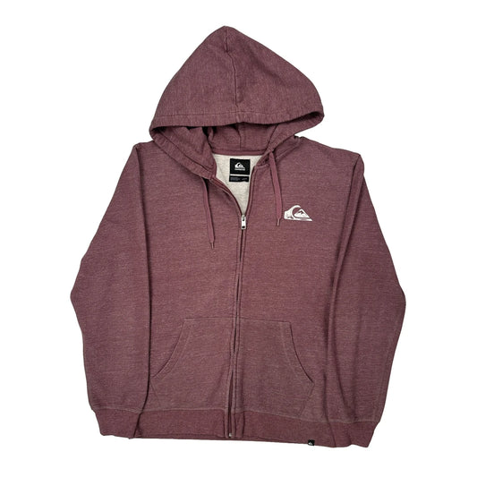 Quiksilver Hoodie - Large Burgundy Cotton Blend