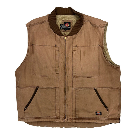 Dickies Gilet - 2XL Brown Cotton