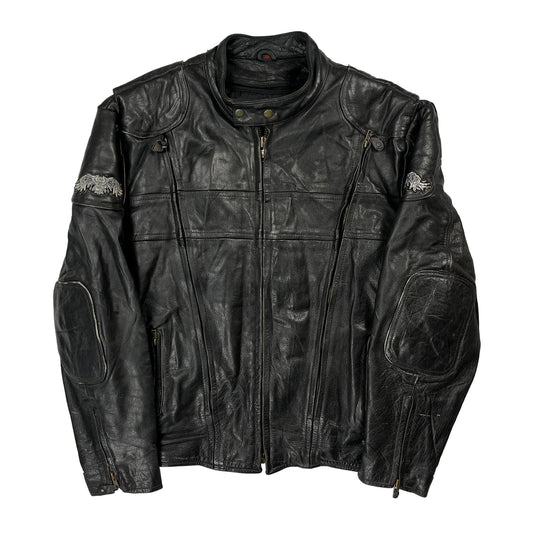 Screamin Eagle Graphic Leather Jacket - XL Black Leather