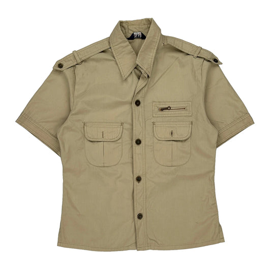 Levis Short Sleeve Shirt - Large Beige Cotton