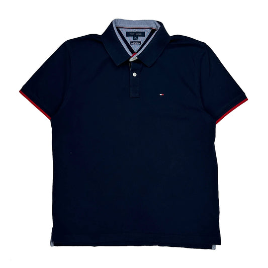 Tommy Hilfiger Polo Shirt - Large Navy Cotton