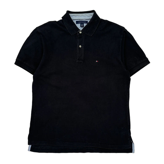 Tommy Hilfiger Polo Shirt - Large Black Cotton