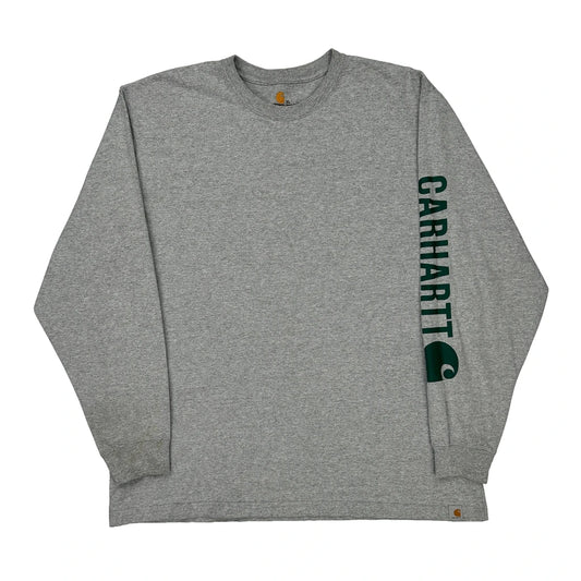 Carhartt Long Sleeve T-Shirt - XL Grey Cotton Blend