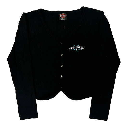 Harley Davidson Cardigan - Medium Black Cotton