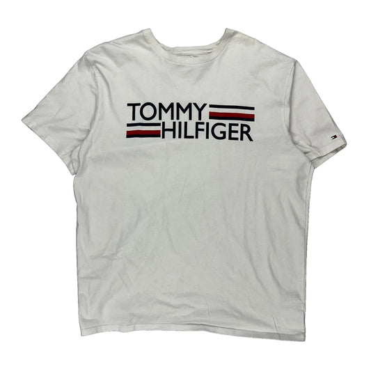 Tommy Hilfiger Spellout T-Shirt - XL White Cotton