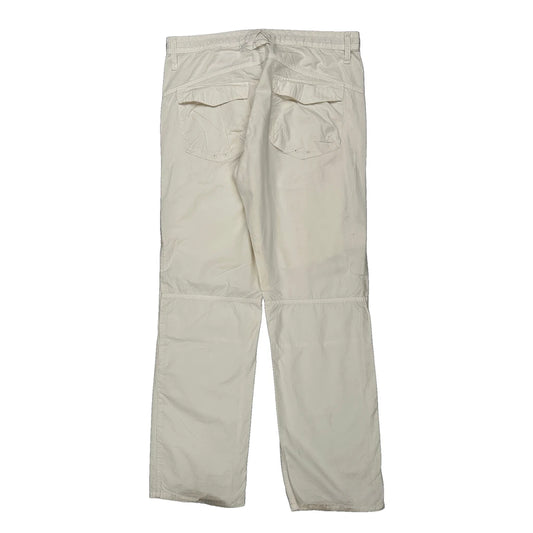 Armani Exchange Cargo Cargo Trousers - 34W 31L Cream Cotton