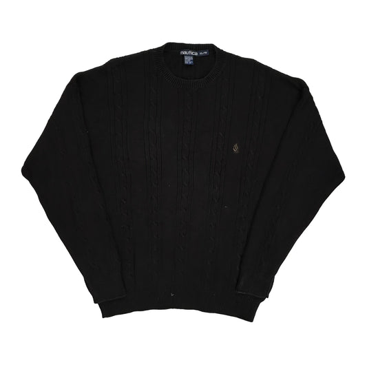 Vintage Nautica Jumper - XL Black Cotton