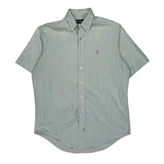 Ralph Lauren Striped Short Sleeve Shirt - Medium Green Cotton