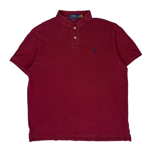 Vintage Polo By Ralph Lauren Slim Fit Polo Shirt - XL Red Cotton