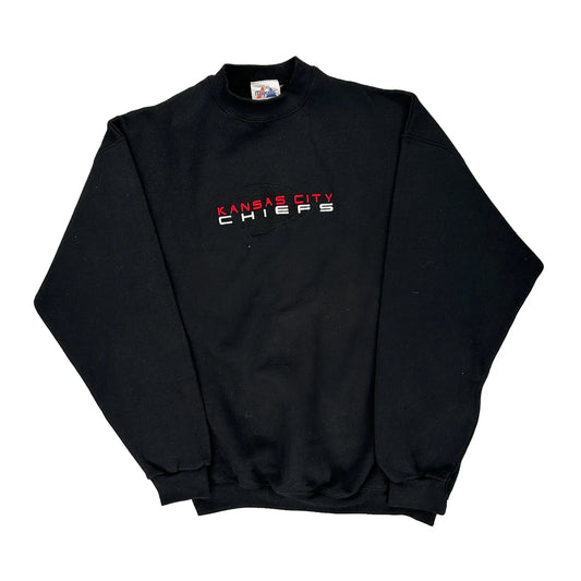 Kansas City Chiefs Majestic Nfl Sweatshirt - Large Black Cotton Blend