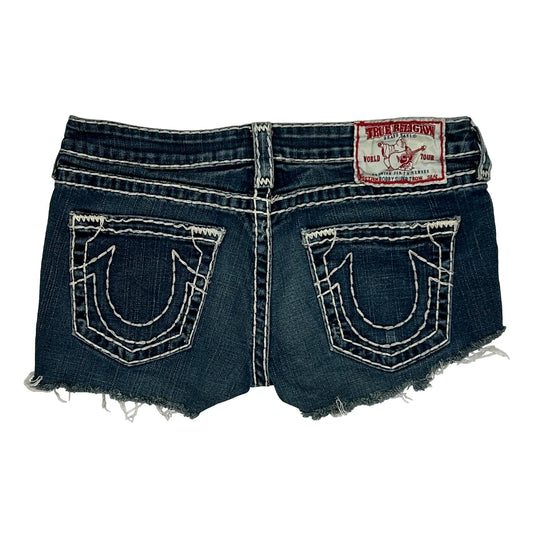 True Religion Denim Shorts - 31W UK 8 Blue Denim