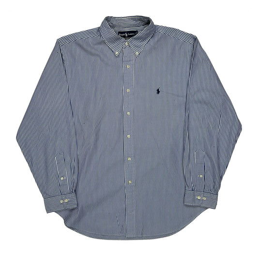 Vintage Ralph Lauren Striped Shirt - XL Blue Cotton