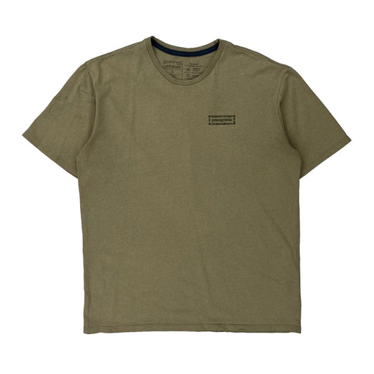 Patagonia Graphic T-Shirt - Small Khaki Cotton