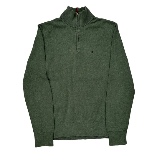 Tommy Hilfiger 1/4 Zip - Medium Green Cotton