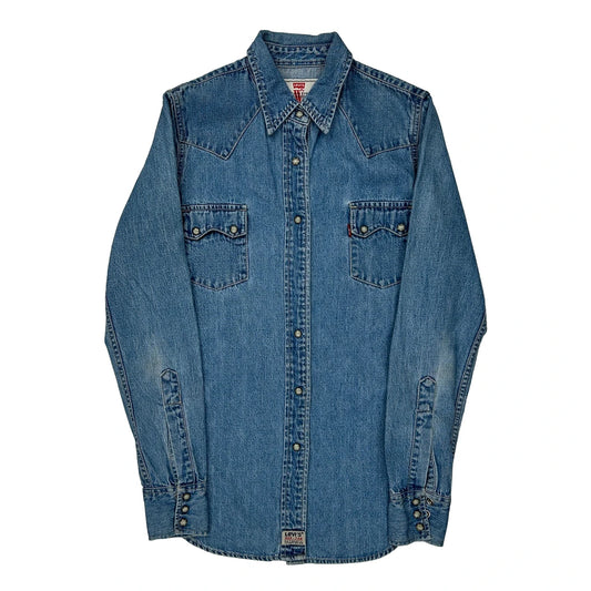 Levis Denim Shirt - Small Blue Cotton