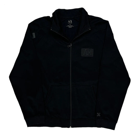 Vintage Armani Exchange Track Jacket - XL Black Cotton