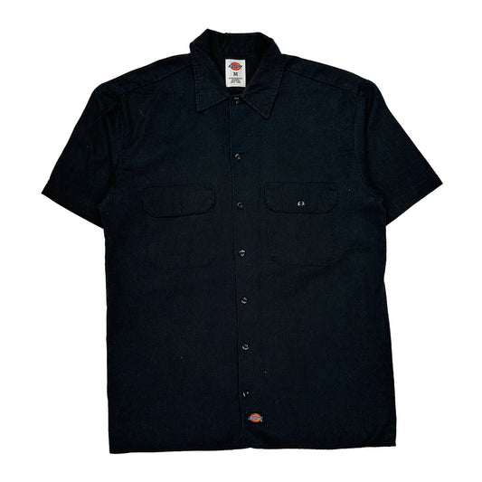 Dickies Short Sleeve Shirt - Medium Black Polyester Blend
