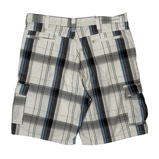 Vintage Wrangler Checked Cargo Shorts - 36W 11L White Cotton