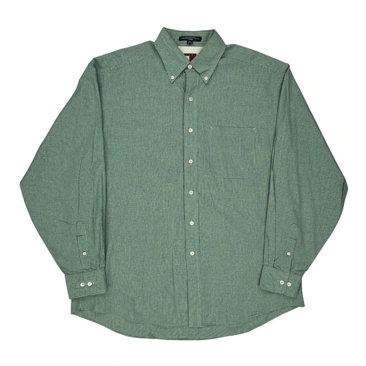 Tommy Hilfiger Checked Shirt - Large Green Cotton