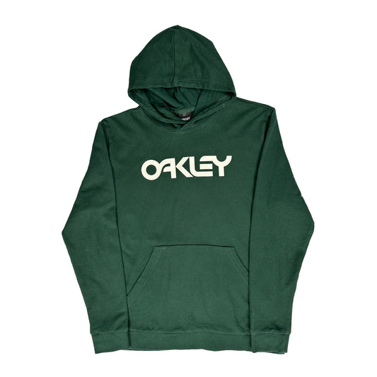 Vintage Oakley Hoodie - Large Green Cotton