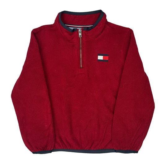 Vintage Age 6-7 Tommy Hilfiger 1/4 Zip - Small Red Polyester