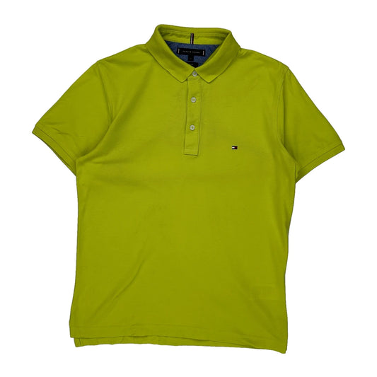 Tommy Hilfiger Slim Fit Polo Shirt - Large Green Cotton