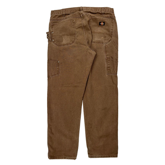 Dickies Carpenter Trousers - 36W 33L Brown Cotton