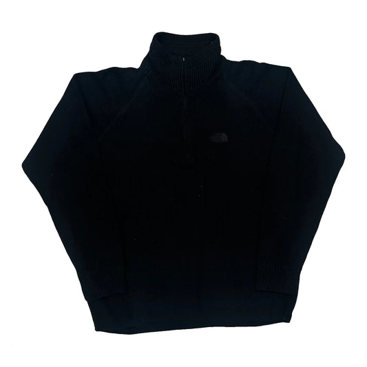 Vintage The North Face 1/4 Zip - Large Black Polyester