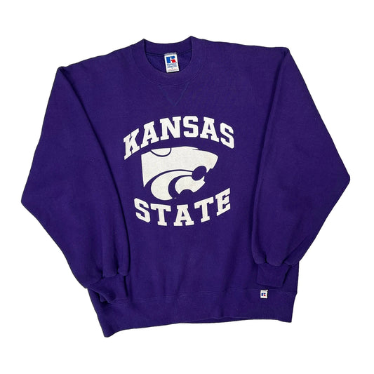 Vintage Kansas State Russell Athletic College Sweatshirt - Large Purple Cotton