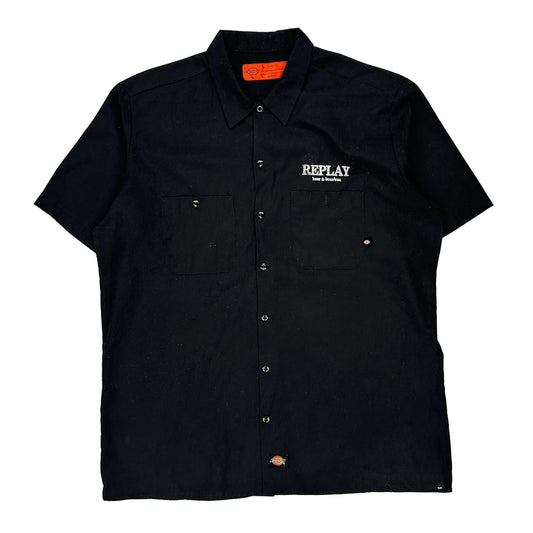 Dickies Short Sleeve Shirt - XL Black Polyester Blend