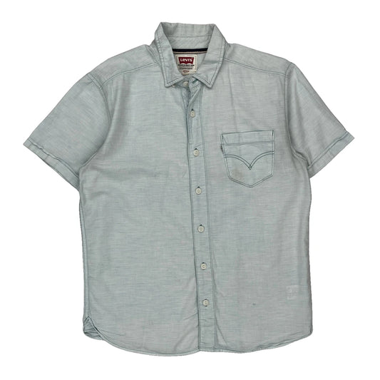 Levis Short Sleeve Shirt - Medium Blue Cotton