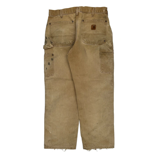 Carhartt Double Knee Carpenter Trousers - 32W 28L Brown Cotton