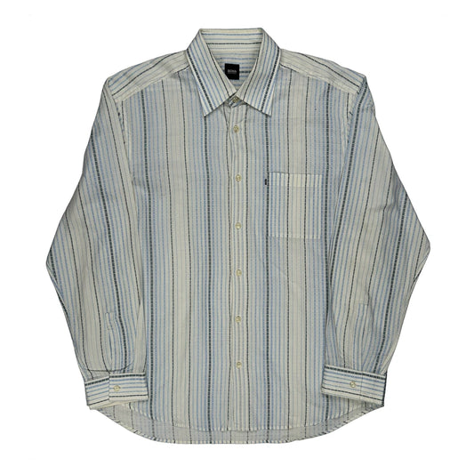 Boss Striped Shirt - XL Blue Cotton