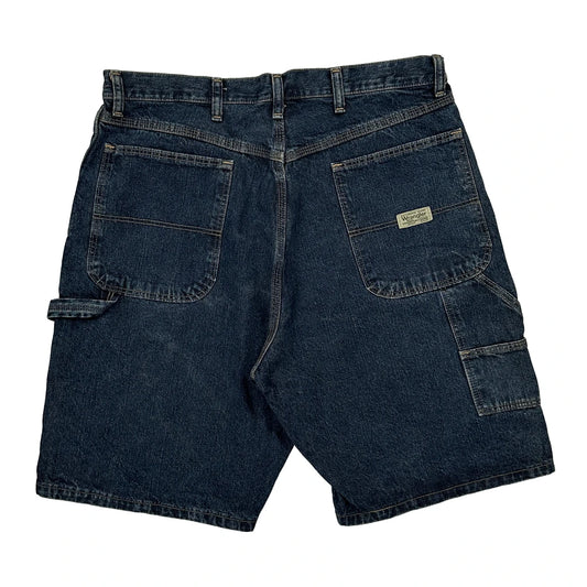 Wrangler Carpenter Shorts - 34W 10L Dark Wash Cotton