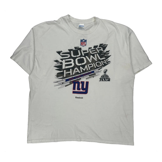 New York Giants Gildan Graphic T-Shirt - 2XL White Cotton