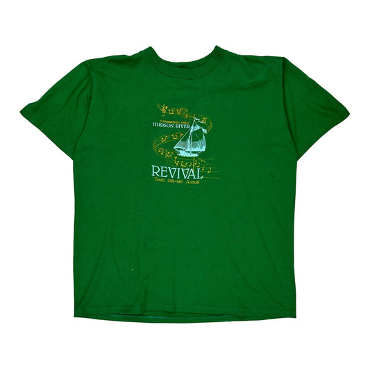 Hudson River Revival Jerzees Single Stitch T-Shirt - XL Green Cotton Blend