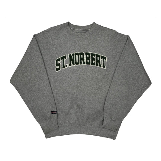 St. Norbert Jansport College Sweatshirt - Large Grey Cotton