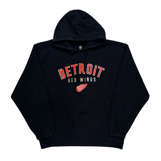 Vintage Detroit Red Wings Nhl Graphic Hoodie - XL Black Cotton