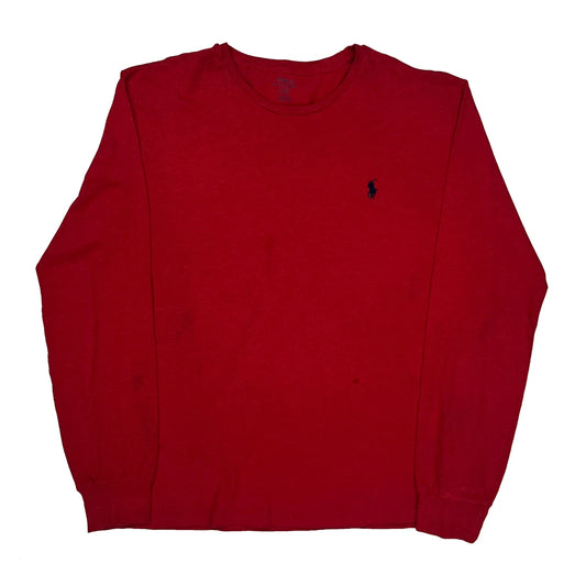 Polo By Ralph Lauren Long Sleeve T-Shirt - Large Red Cotton