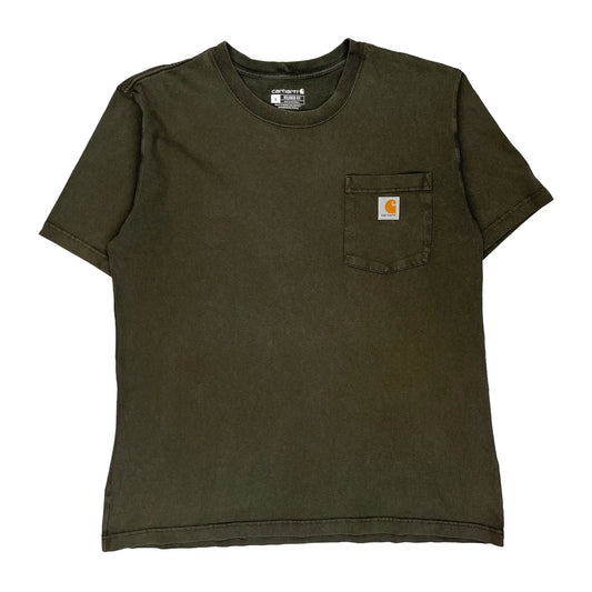 Carhartt T-Shirt - Large Green Cotton