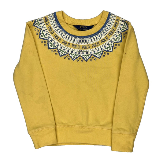 Age 7 Polo By Ralph Lauren Graphic Sweatshirt - Small Yellow Cotton