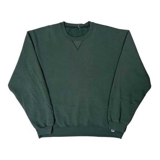 Vintage Reverse Weave Russell Athletic Sweatshirt - Large Green Cotton