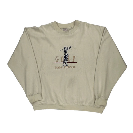 Barefoot Graphic Sweatshirt - Large Cream Polyester Blend