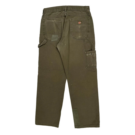 Dickies Carpenter Trousers - 29W 31L Green Cotton