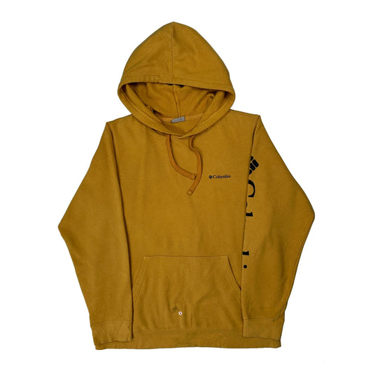 Vintage Columbia Hoodie - Medium Yellow Cotton