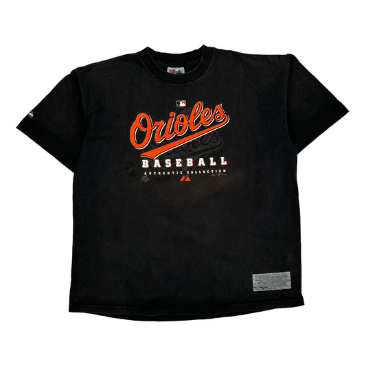 Orioles Majestic Mlb T-Shirt - XL Black Cotton