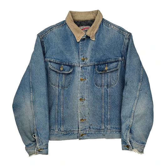 Made In USA 80S Lee Storm Rider Denim Jacket - Large Blue Denim