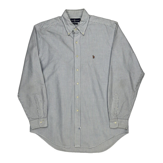 Ralph Lauren Striped Shirt - Large Blue Cotton