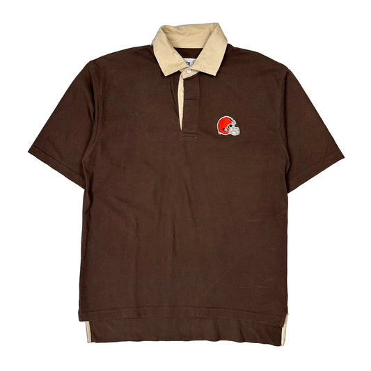 Vintage Cleveland Browns Nfl Rugby Shirt - Medium Brown Cotton